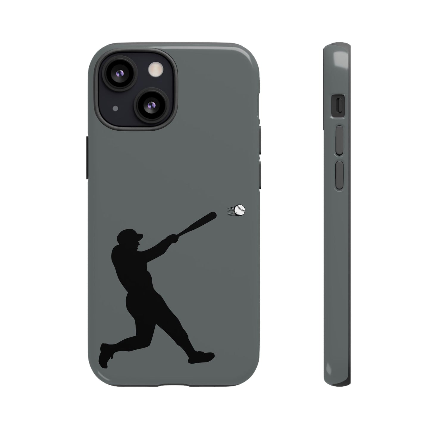 Printed Printify baseball batter phone case, tough protective smartphone cover featuring a baseball player design.