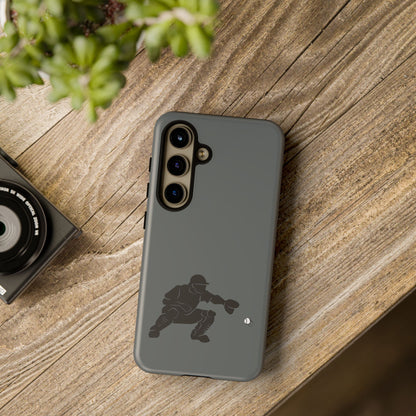 Printify baseball catcher phone case, tough protective cover with catcher glove and ball design for iPhone or Android.