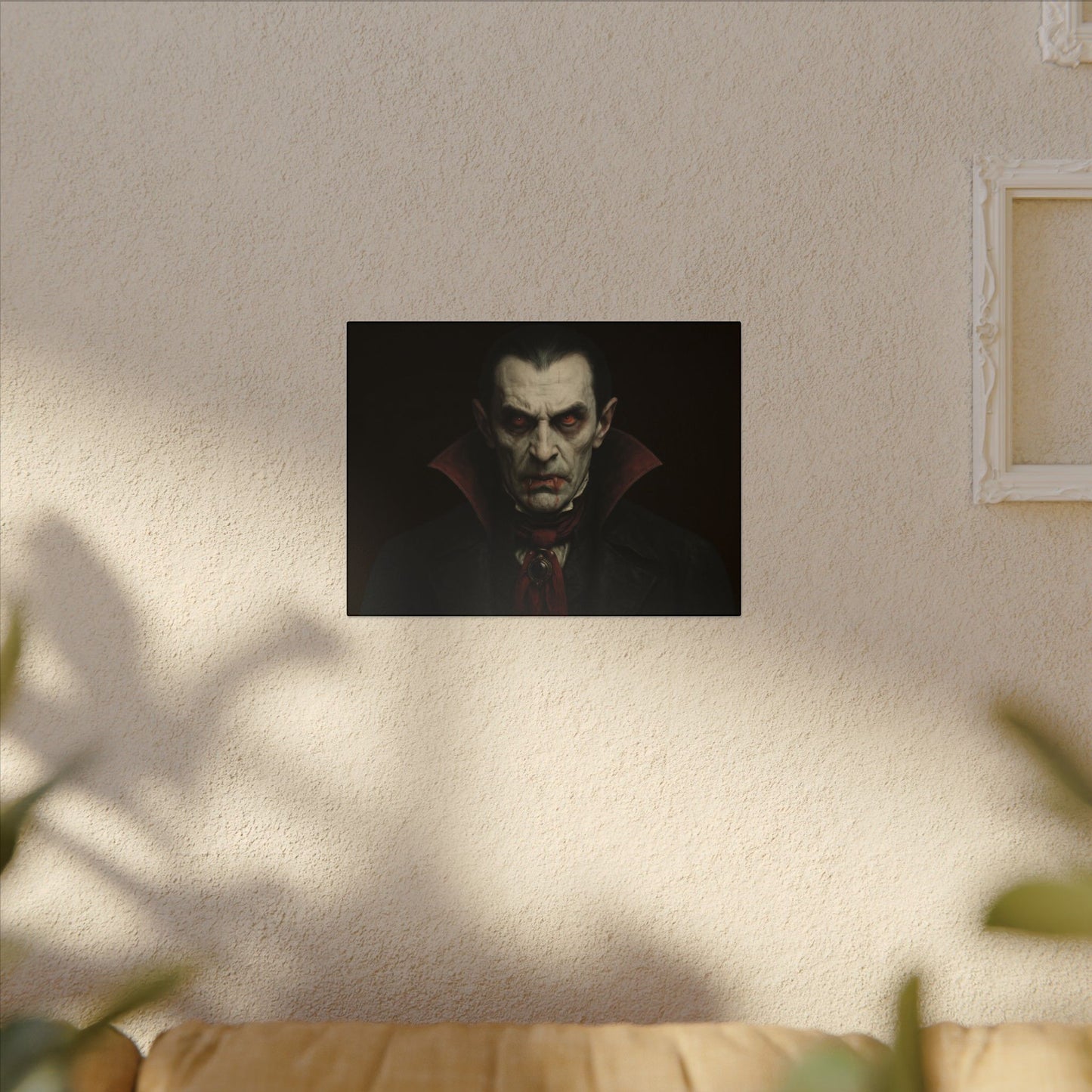 Vampire Portrait Canvas Wall Art – Gothic Dracula Matte Stretched Print