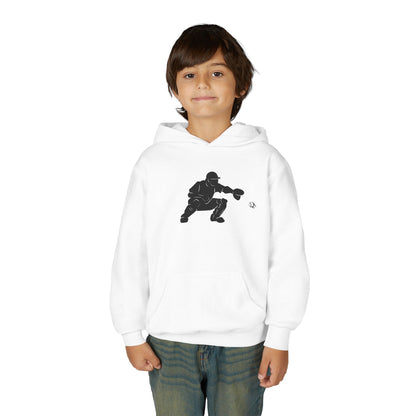 Youth Baseball Catcher Hoodie, Sporty Sweatshirt for Kids, Perfect Gift for Young Athletes, Team Spirit Gear, Sports Event Apparel