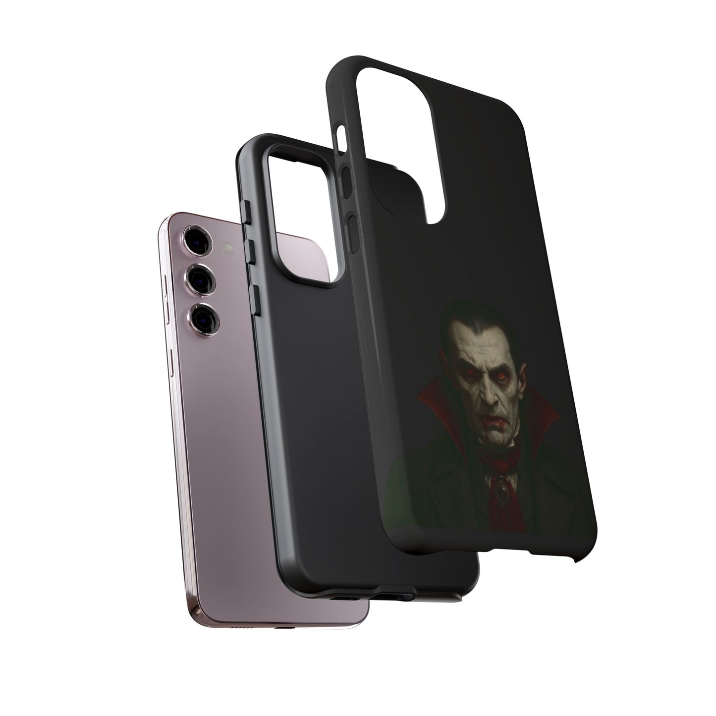 Gothic vampire portrait phone case for iPhone featuring Dracula horror design by Printify, with dark, gothic artwork.