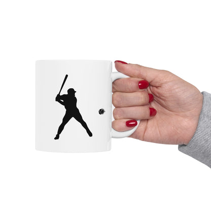 Baseball Ceramic Mug, Unique Gift for Art Lovers, Coffee Tea Cup, Home Decor, Minimalist Design, Ideal for Birthdays and Holidays