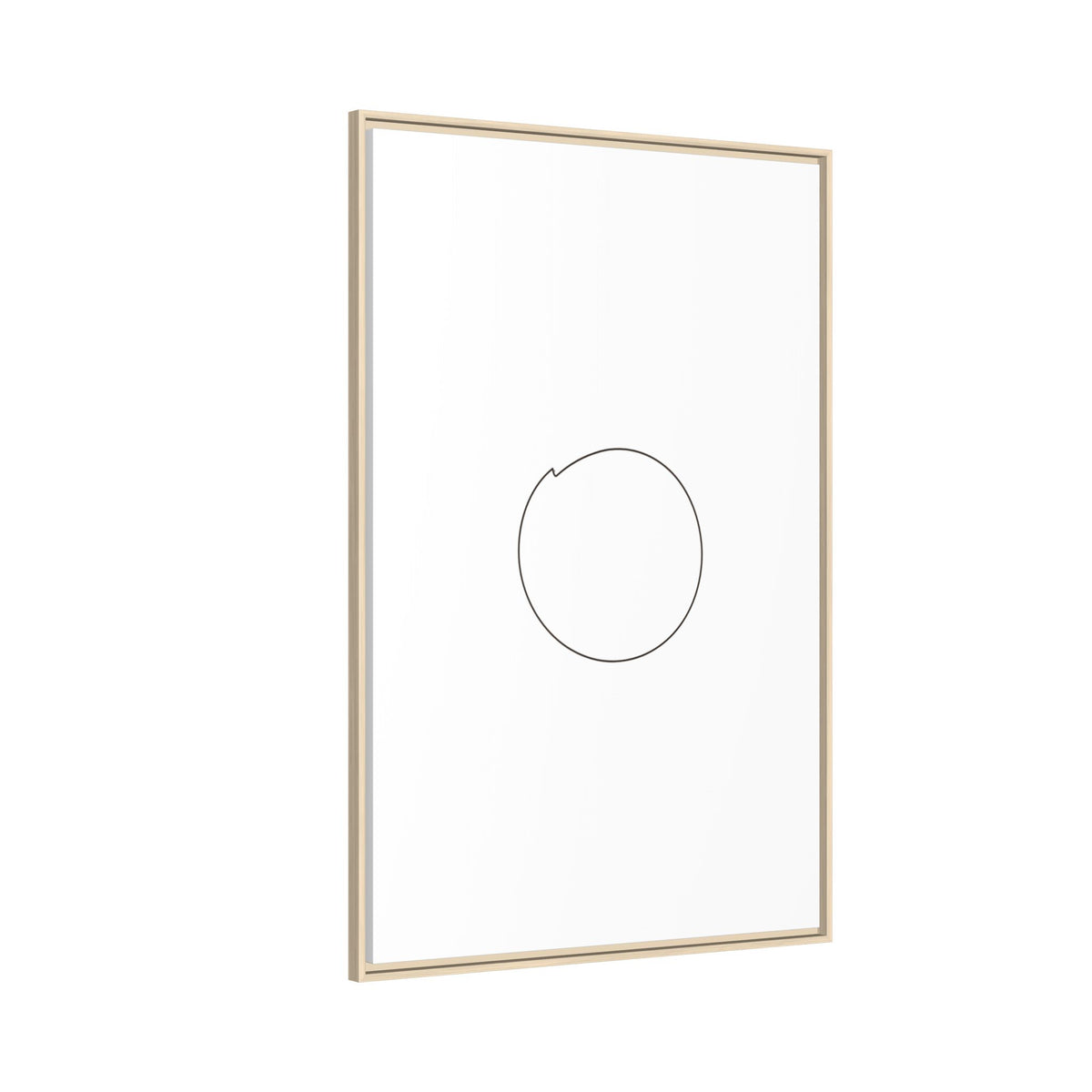Framed matte canvas wall art featuring a minimal circular line design, by Printify, perfect for modern home decor.