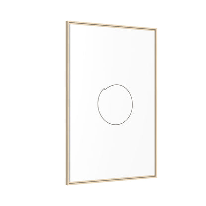 Framed matte canvas wall art featuring a minimal circular line design, by Printify, perfect for modern home decor.