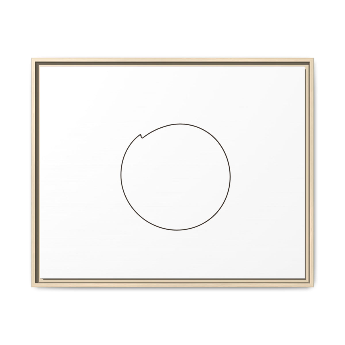 Minimal circular line design framed matte canvas wall art by Printify, featuring modern abstract artwork for home decor.