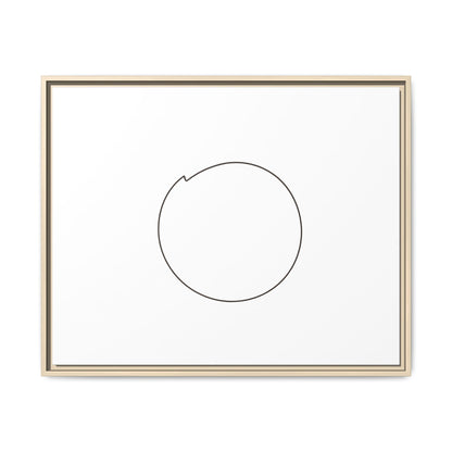 Minimal circular line design framed matte canvas wall art by Printify, featuring modern abstract artwork for home decor.