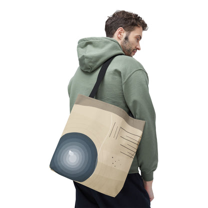 Abstract Neutral Waves Tote Bag | Geometric Circle Pattern
