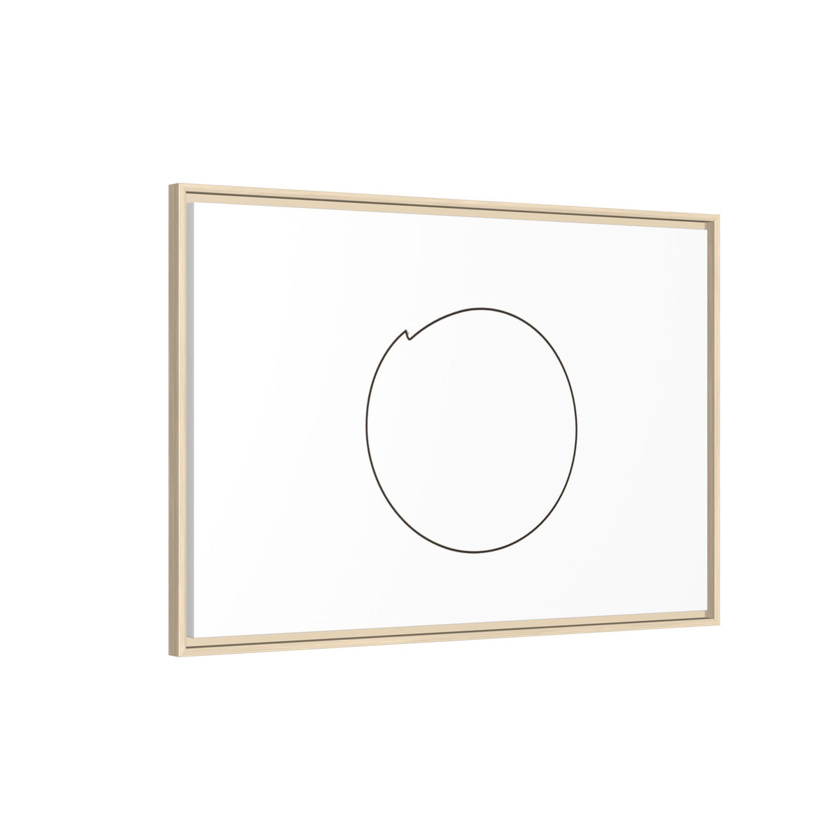 Framed matte canvas wall art featuring a minimal circular line design, perfect for modern home decor.
