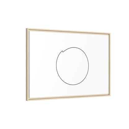 Framed matte canvas wall art featuring a minimal circular line design, perfect for modern home decor.