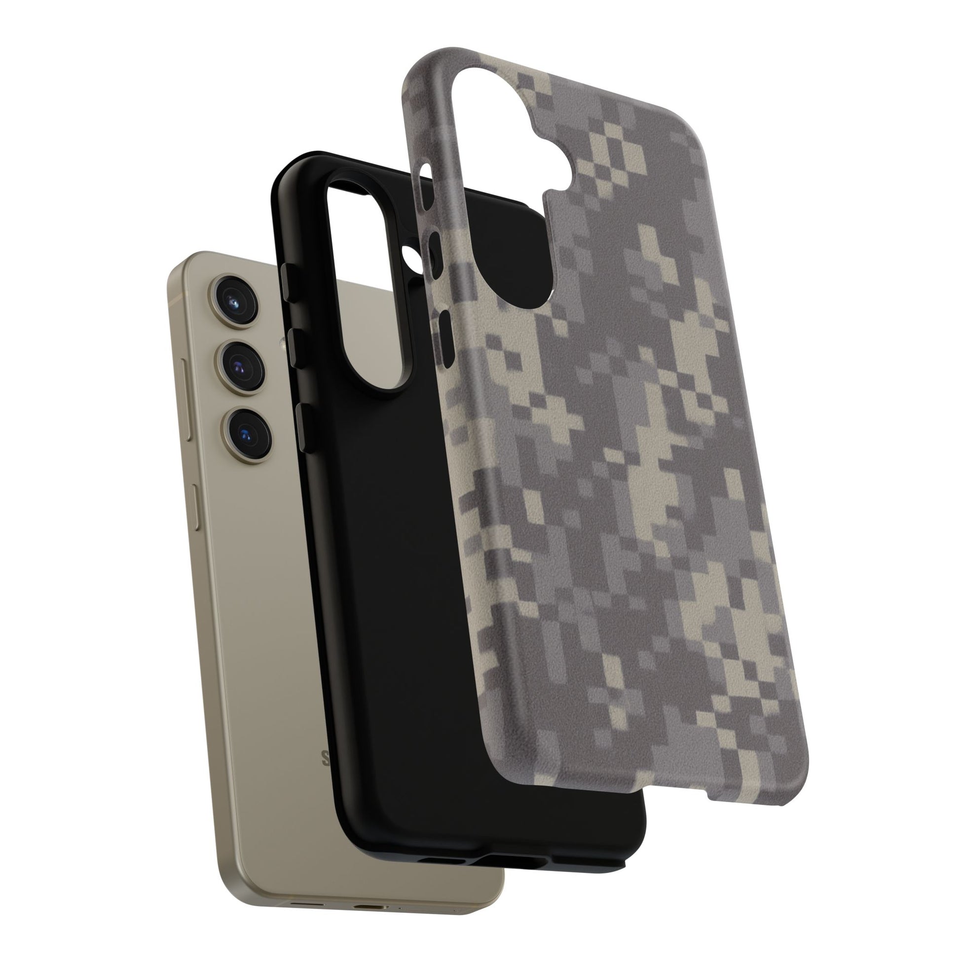 Digital camouflage tough phone case by Printify, rugged protective cover for smartphones with camouflage design.