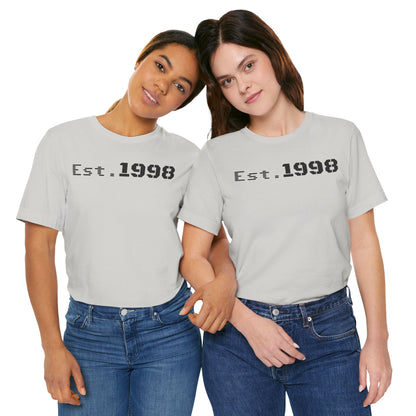Est. 1998 Unisex Short Sleeve Tee, Vintage Style T-Shirt, Birthday Gift, Casual Wear, Retro Fashion, Unisex Apparel