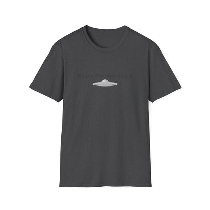 Black UFO T-Shirt featuring a humorous alien graphic print, perfect for sci-fi fans and casual wear.