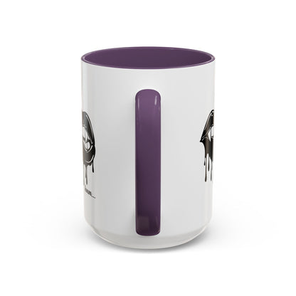 Black Dripping Bite Coffee Mug by Printify, 11oz or 15oz ceramic mug with a dripping bite design on a black accent surface.