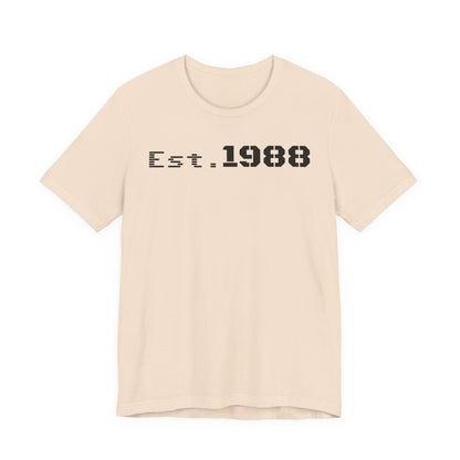 Est. 1988 Unisex Jersey Tee, Vintage Birthday Shirt, Casual Everyday Wear, Gift for Him or Her, Anniversary Celebration Tee