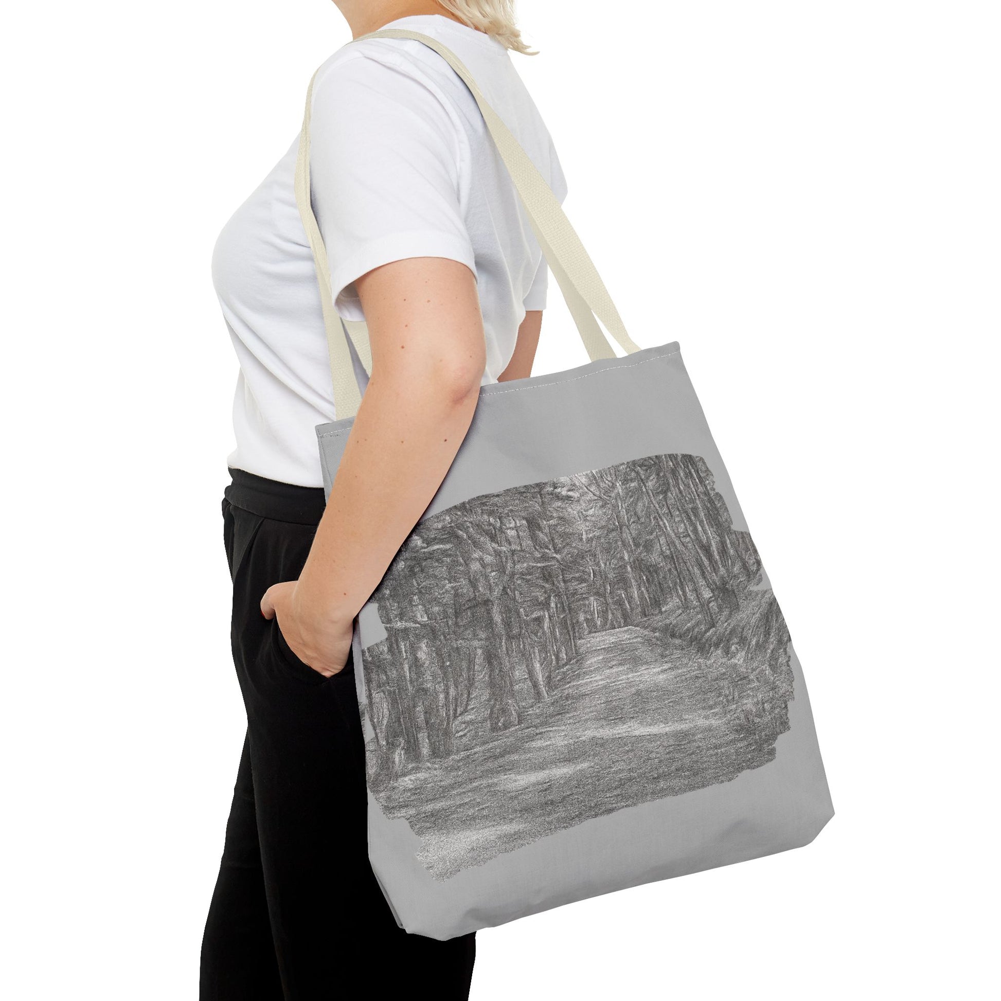 Scenic Path Tote Bag, Reversible Tote, Eco-Friendly Shopper, Outdoor Adventure Bag, Gift for Nature Lovers, Stylish Carryall - TRV
