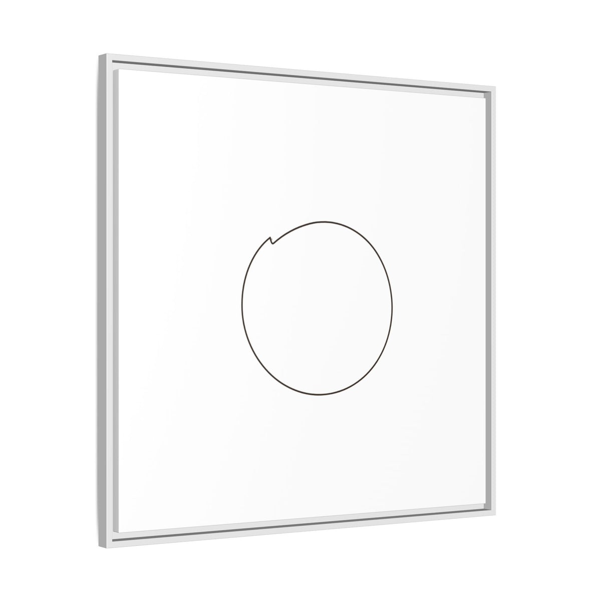 Framed matte canvas wall art featuring a minimal circular line design, printed by Printify for modern home decor.