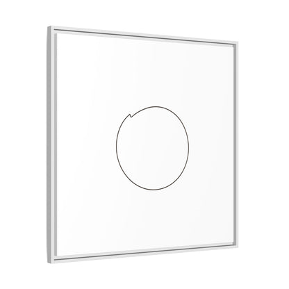 Framed matte canvas wall art featuring a minimal circular line design, printed by Printify for modern home decor.