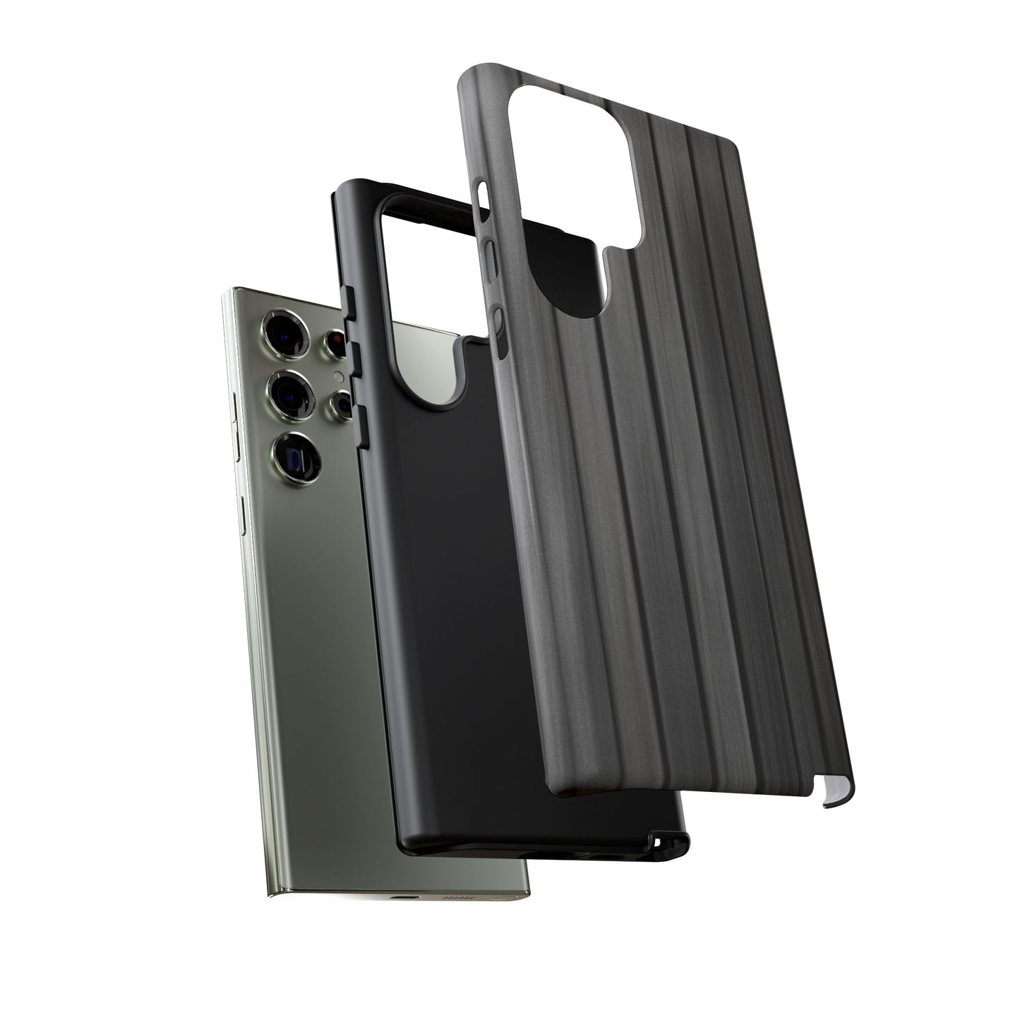 Ribbed metal texture phone case for iPhone by Printify, featuring a tough protective design and durable metal finish.