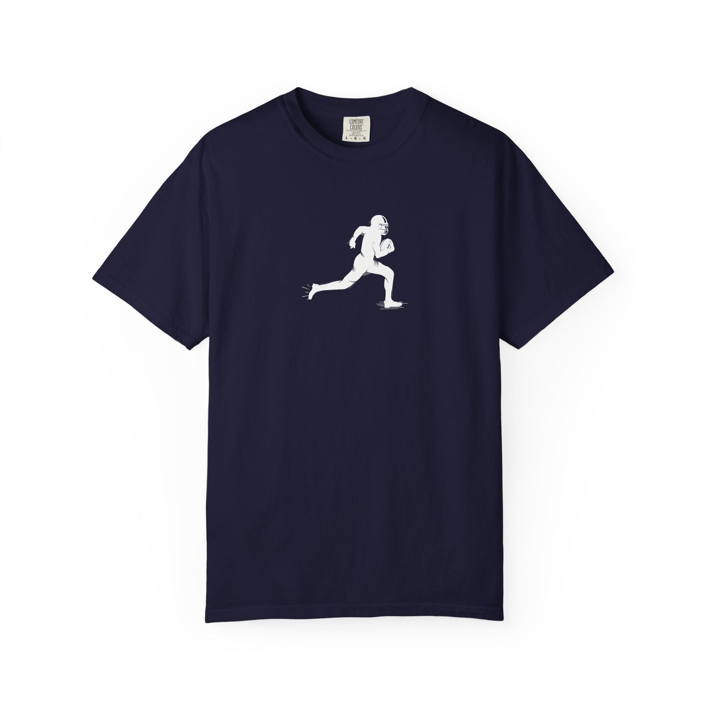 Sporty Unisex Garment-Dyed T-Shirt with Football Player Graphic, Activewear, Casual Wear, Gift for Runners, Fitness Apparel, Everyday Style