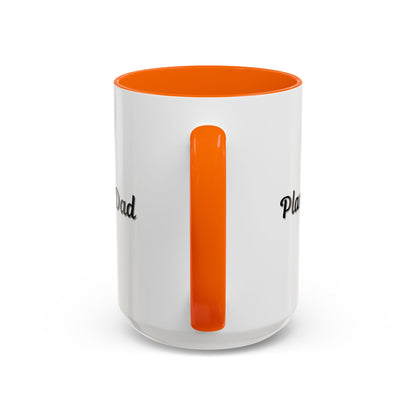 Black-handle Plant Dad coffee mug with plant-themed design, perfect for plant lovers, available in 11oz and 15oz sizes.