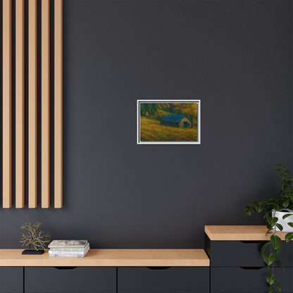 Framed Matte Canvas Print, Rustic Artwork, Farmhouse Decor, Nature Wall Art, Gift for Home, Autumn Decor, Landscape Painting