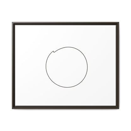 Framed matte canvas wall art featuring a minimal circular line design, by Printify, perfect for modern home decor.