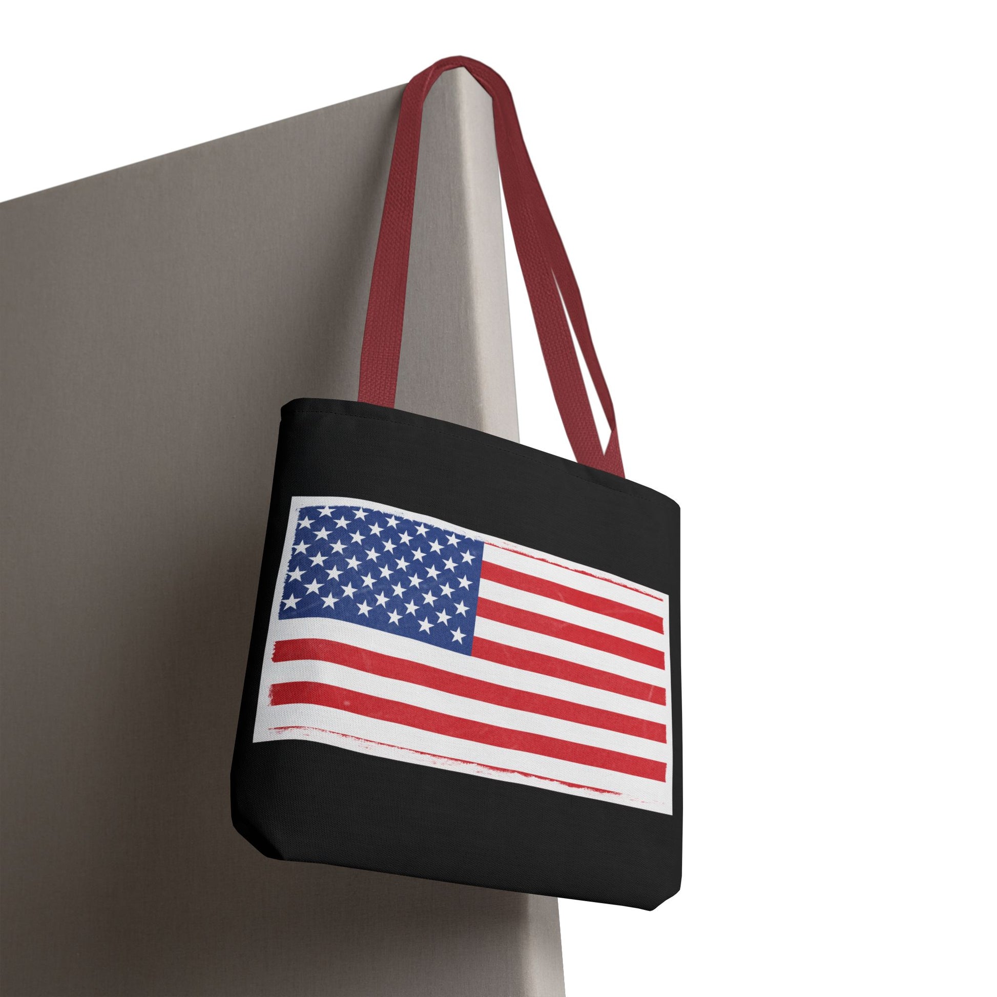 Patriotic Tote Bag, American Flag Carryall, Beach Bag, Reusable Shopping Tote, Independence Day Gift - TRV