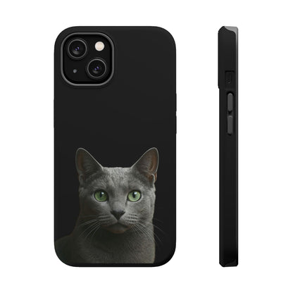 Russian Blue Cat Phone Case — Magnetic Impact-Resistant iPhone Cover