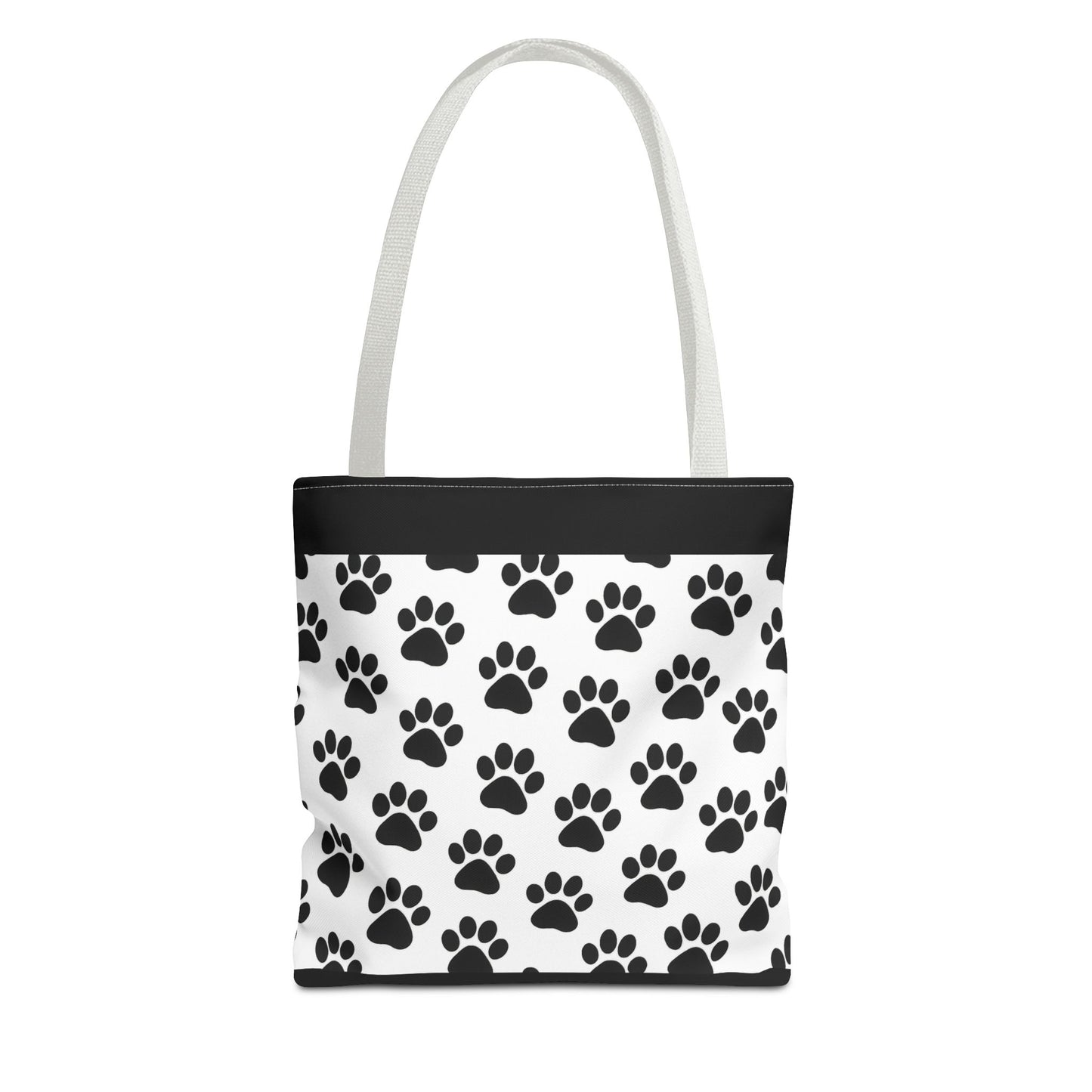 Eco-friendly paw print tote bag by Printify featuring a playful paw design, perfect for dog and cat lovers.