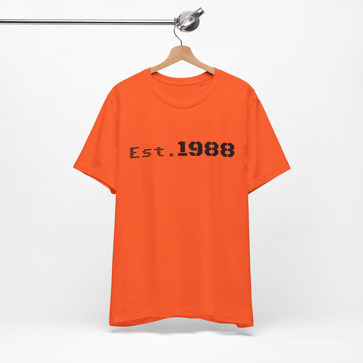 Printify Est. 1988 Retro Logo T-Shirt featuring vintage-style print on a classic cotton tee.