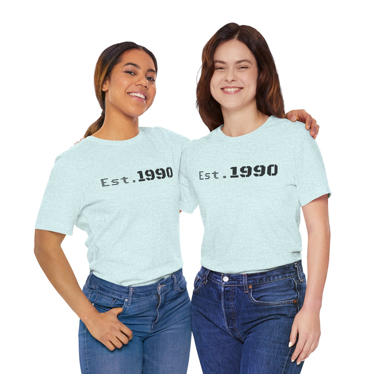 Vintage Est. 1990 T-Shirt by Printify featuring classic design and comfortable fit, perfect for celebrating your birth year.