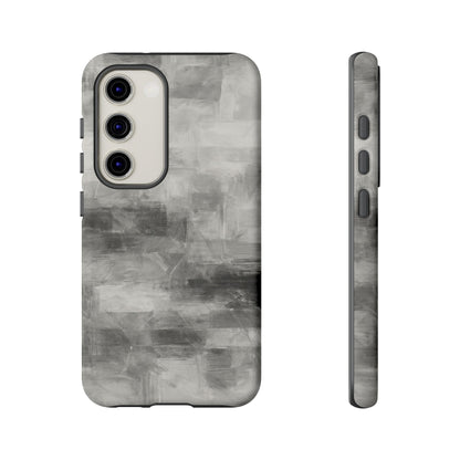 Abstract gray grid phone case for iPhone, tough protective cover with modern design by Printify.