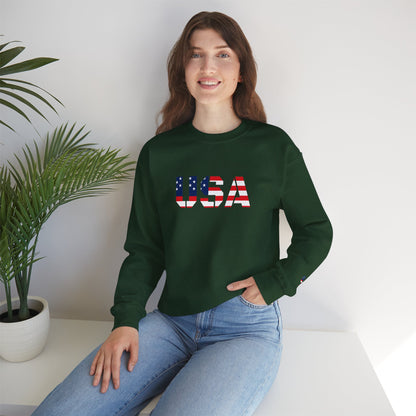 USA Flag Unisex Crewneck Sweatshirt, Cozy Apparel, Casual Wear, Independence Day Gift, Americana Style