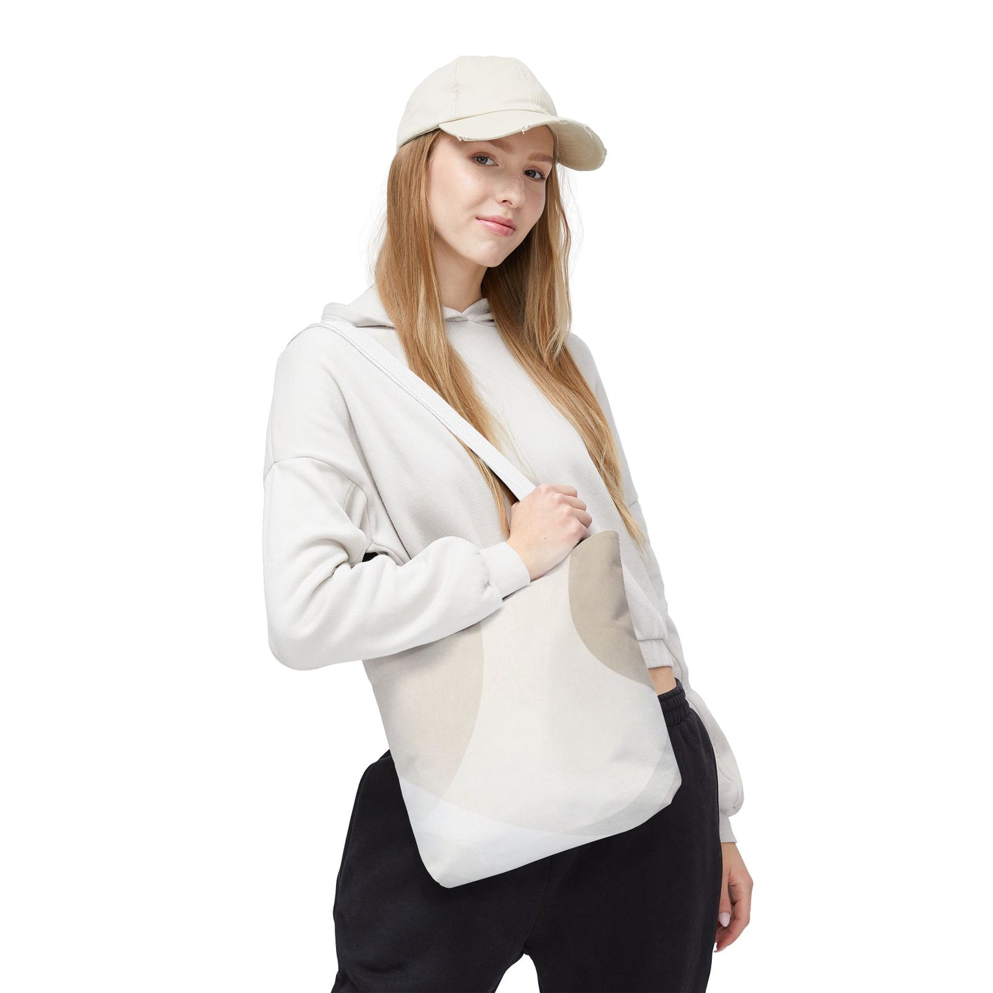 Neutral Abstract Geometric Tote Bag | Minimal Beige Shapes
