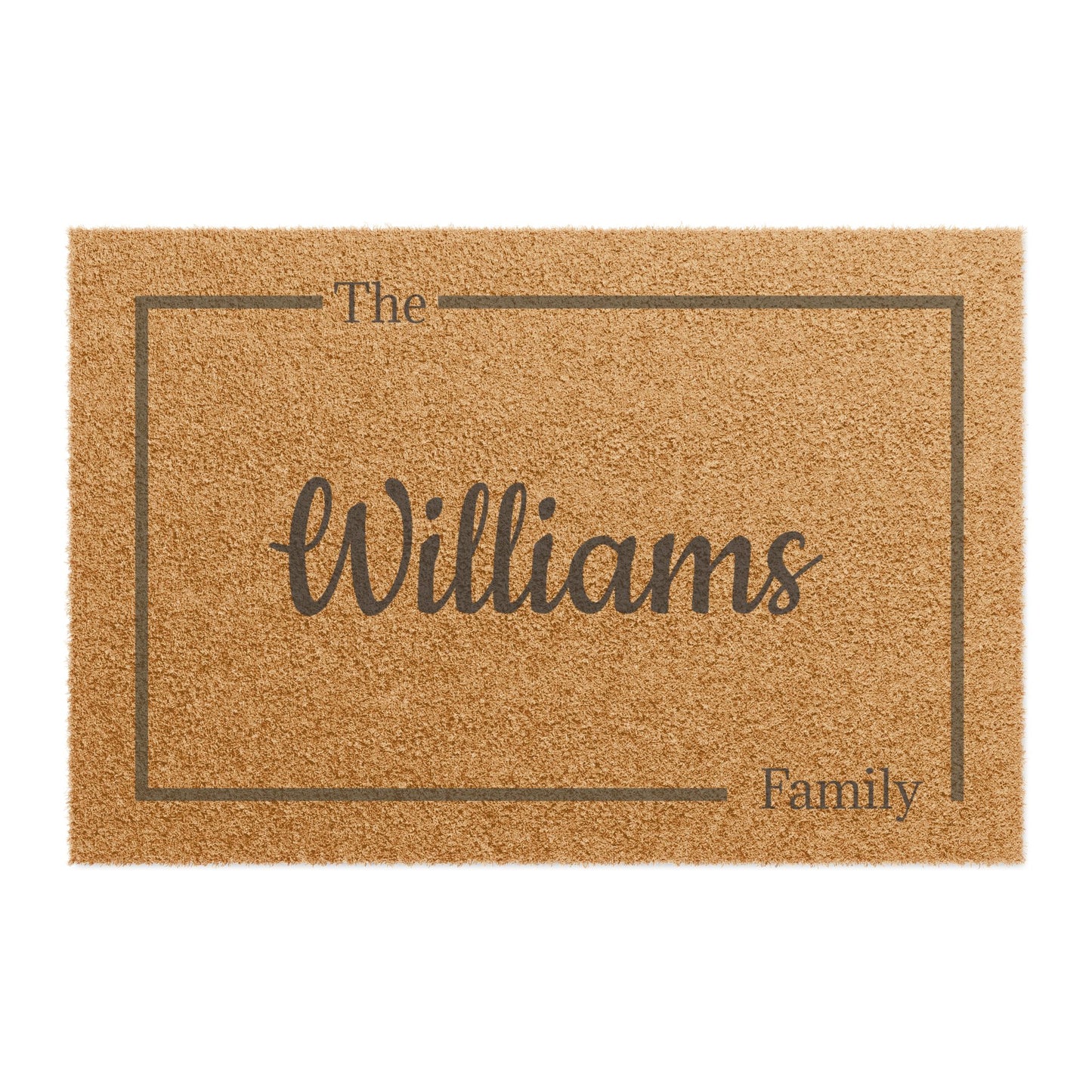 Script Monogram Welcome Doormat | Personalized Last Name Doormat - TRV