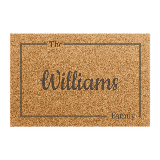 Script Monogram Welcome Doormat | Personalized Last Name Doormat - TRV