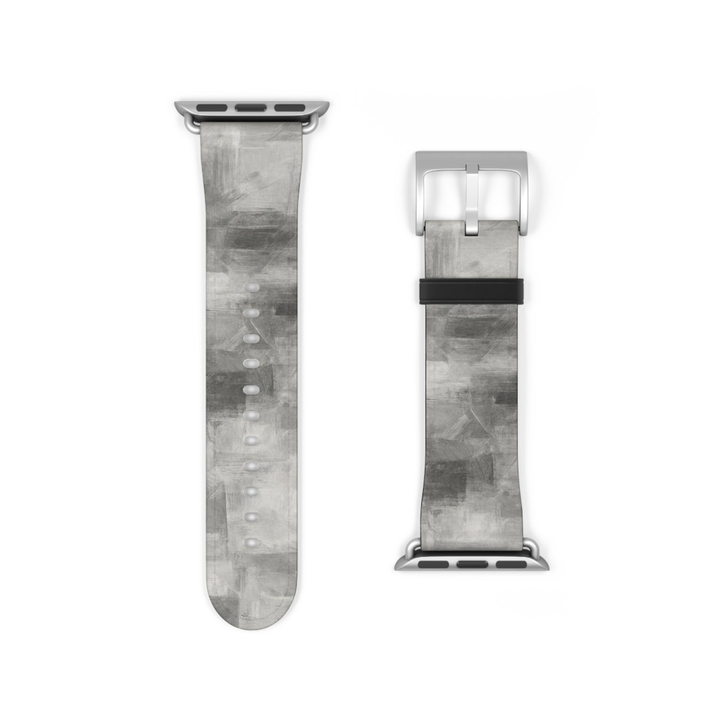 Gray watercolor camouflage Apple Watch band with neutral abstract design, made by Printify, accessory for Apple Watch.