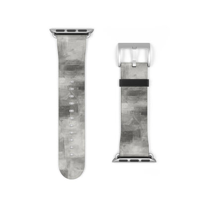 Gray watercolor camouflage Apple Watch band with neutral abstract design, made by Printify, accessory for Apple Watch.