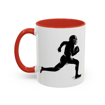 Football Player Themed Accent Coffee Mug, Sports Fan Gift, Unique Mug for Athletes, Coffee Lover, Game Day Essential - TRV
