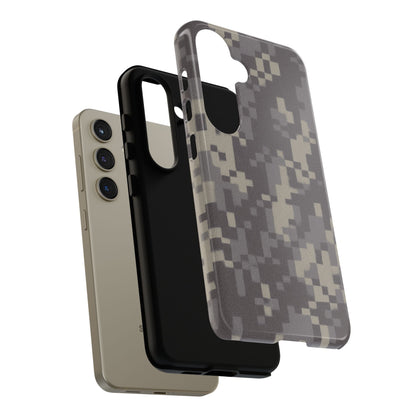 Camouflage tough phone case by Printify with rugged digital camo design, made to protect smartphones from drops and scratches.