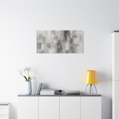 Abstract grey brushstroke canvas wall art by Printify, neutral modern matte stretched canvas for contemporary home decor.