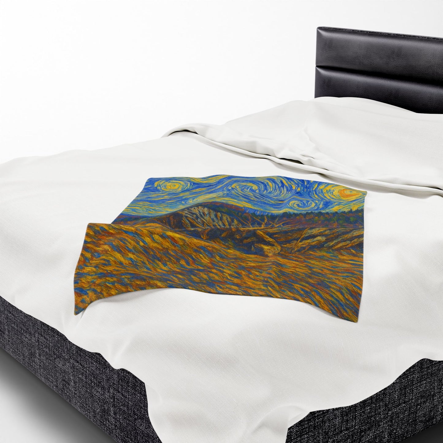 Starry Night Velveteen Plush Blanket, Cozy Throw Blanket for Home Decor, Gift for Art Lovers, Perfect for Christmas or Home Warmth - TRV
