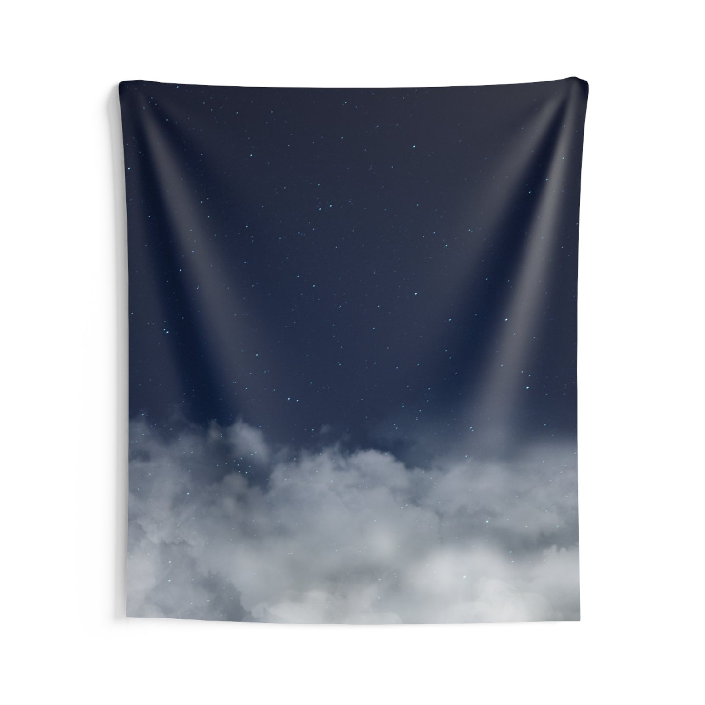 Night Sky Cloud Tapestry — Starry Blue Wall Hanging for Bedroom & Meditation