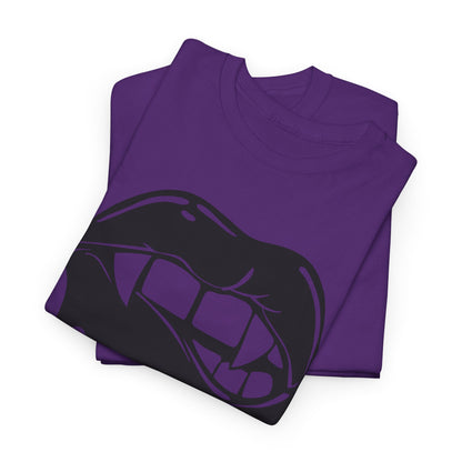 Edgy Graphic Tee - Dripping Lips Design - Unisex Heavy Cotton Tee
