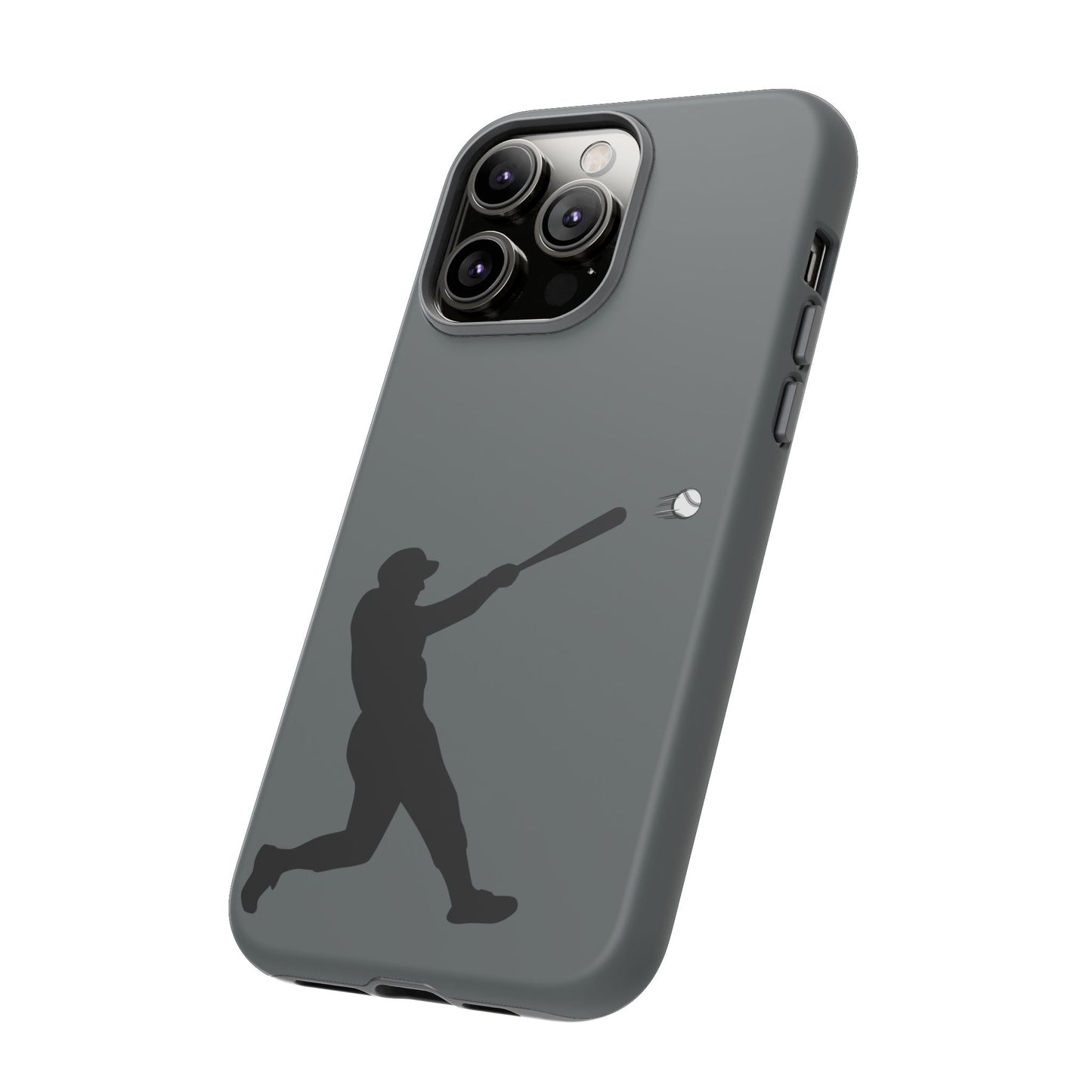 Printify baseball batter phone case, tough protective smartphone cover featuring a baseball player design for fans.