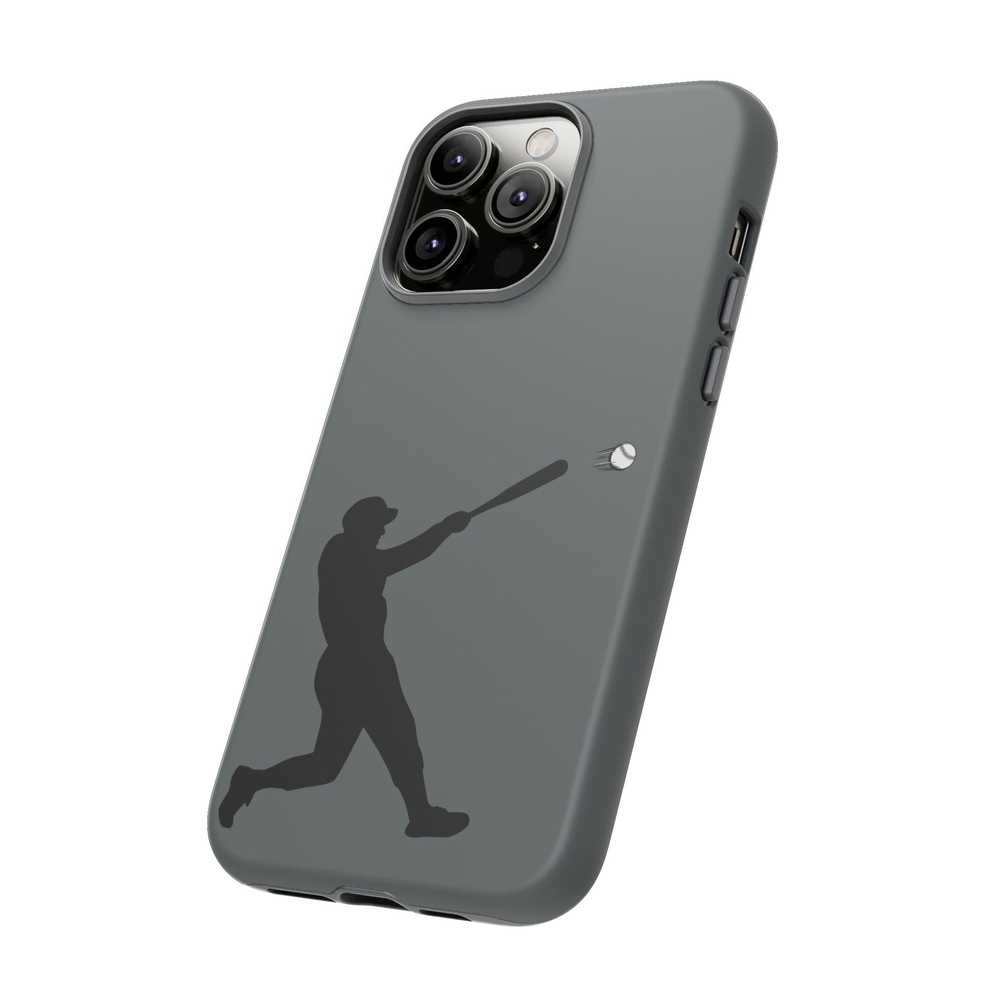 Printify baseball batter phone case, tough protective smartphone cover featuring a baseball player design for fans.