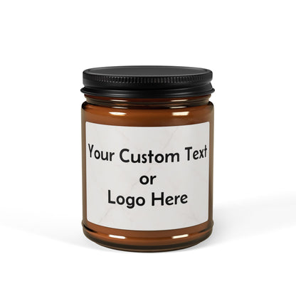 Custom Amber Soy Candle — Personalized Scented Jar (Multi-Size)