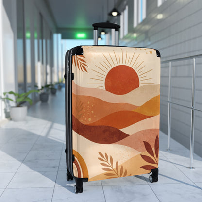 Sunset Landscape Suitcase Cover — Boho Travel Luggage Protector