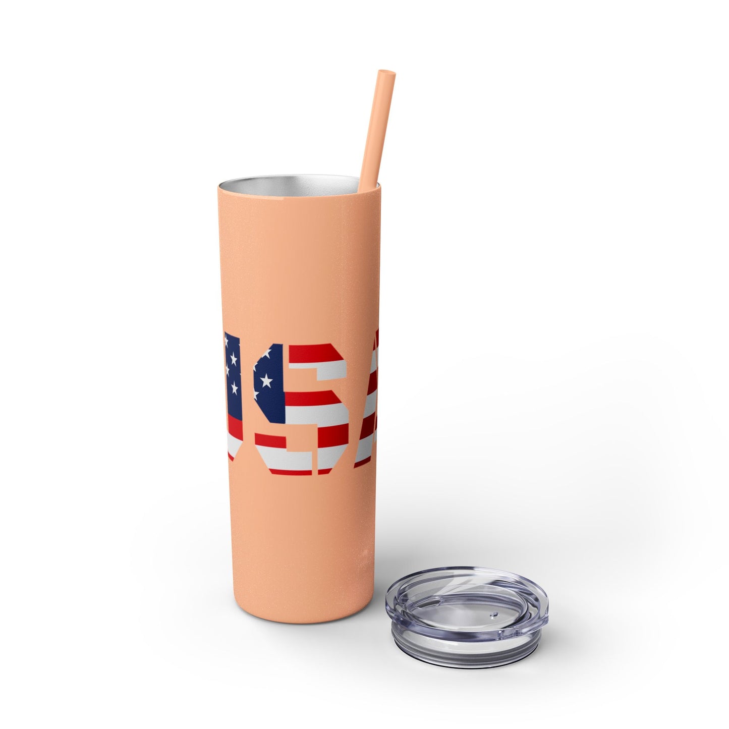 Skinny Tumbler — USA Flag 20oz Straw Tumbler (Patriotic Travel Cup)