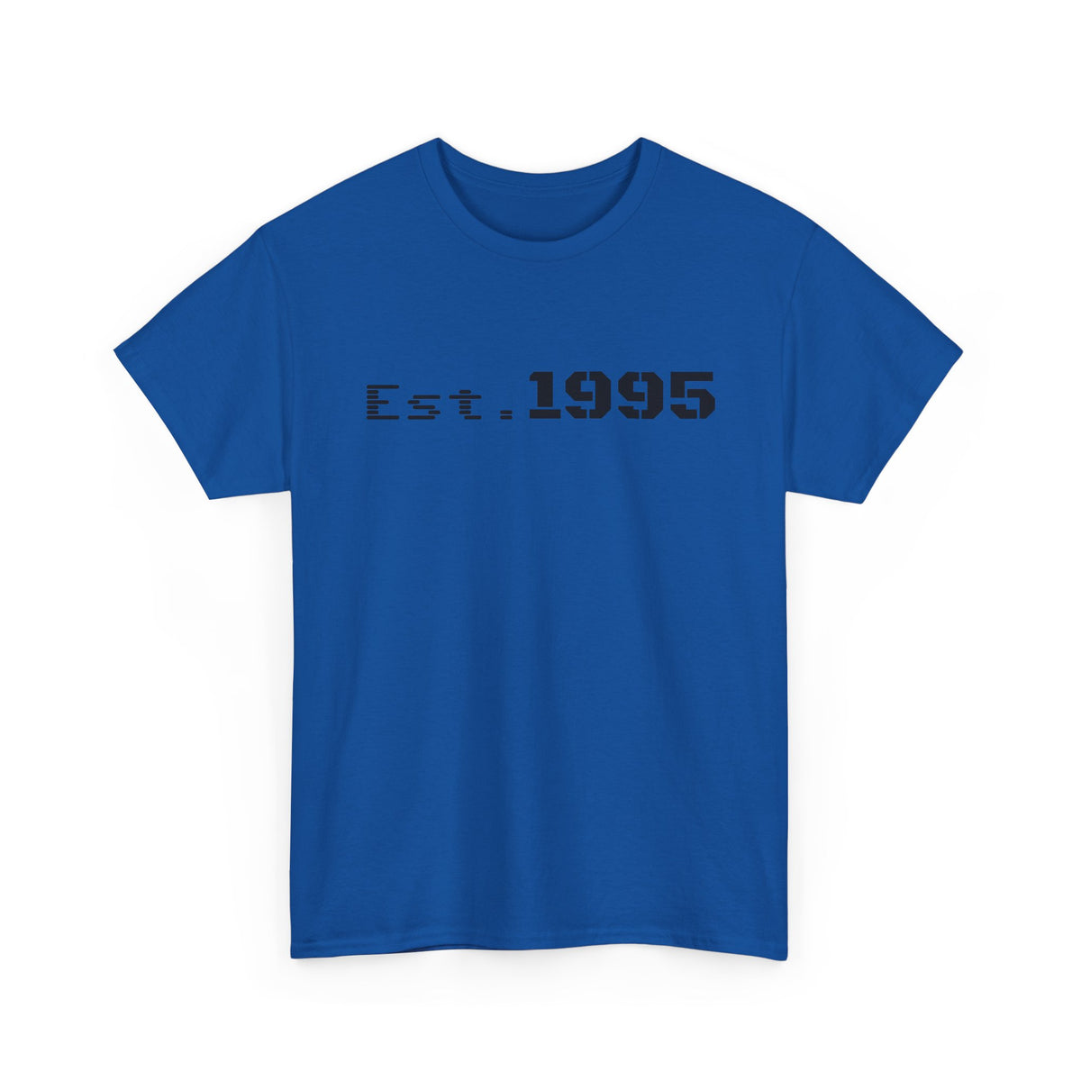 Vintage Est. 1995 T-shirt by Printify featuring minimalist design and birthday theme, shown on a neutral background.